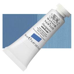 Winsor & Newton Designers Gouache - Cerulean Blue, 14 ml tube and swatch