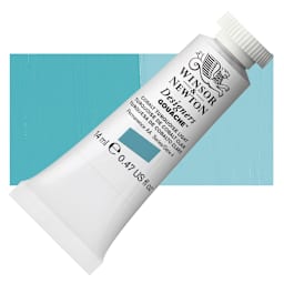 Winsor & Newton Designers Gouache - Cobalt Turquoise Light, 14 ml tube and swatch