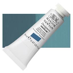 Winsor & Newton Designers Gouache - Cyprus Green, 14 ml tube and swatch