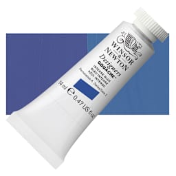 Winsor & Newton Designers Gouache - Intense Blue, 14 ml tube and swatch