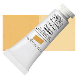 Winsor & Newton Designers Gouache - Naples Yellow Deep, 14 ml tube and swatch