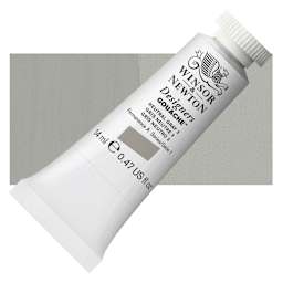 Winsor & Newton Designers Gouache - Neutral Gray 3, 14 ml tube and swatch