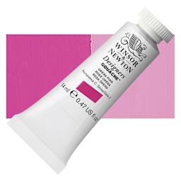 Winsor & Newton Designers Gouache - Opera Pink, 14 ml tube and swatch