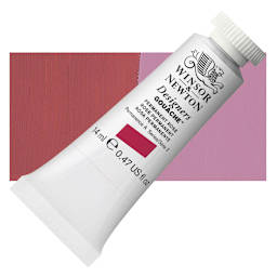 Winsor & Newton Designers Gouache - Permanent Rose, 14 ml tube and swatch
