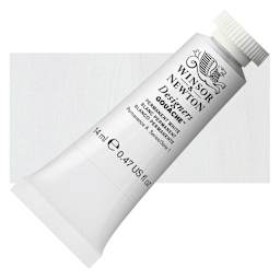 Winsor & Newton Designers Gouache - Permanent White, 14 ml tube and swatch