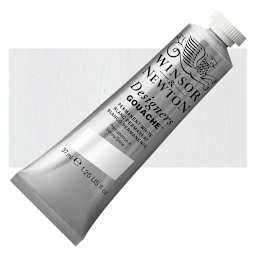 Winsor & Newton Designers Gouache - Permanent White, 37 ml tube and swatch