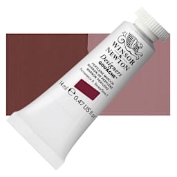 Winsor & Newton Designers Gouache - Perylene Maroon, 14 ml tube and swatch