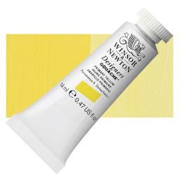 Winsor & Newton Designers Gouache - Primary Yellow, 14 ml tube and swatch