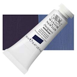 Winsor & Newton Designers Gouache - Prussian Blue, 14 ml tube and swatch