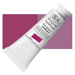 Winsor & Newton Designers Gouache - Quinacridone Magenta, 14 ml tube and swatch