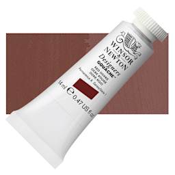 Winsor & Newton Designers Gouache - Red Ochre, 14 ml tube and swatch