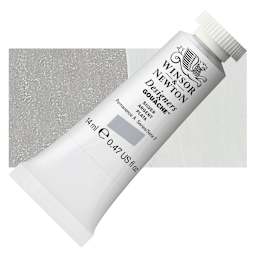 Winsor & Newton Designers Gouache - Silver, 14 ml tube and swatch