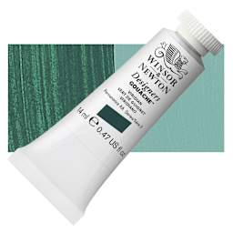Winsor & Newton Designers Gouache - Viridian, 14 ml tube and swatch