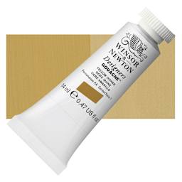 Winsor & Newton Designers Gouache - Yellow Ochre, 14 ml tube and swatch