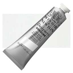 Winsor & Newton Designers Gouache - Zinc White, 37 ml tube and swatch