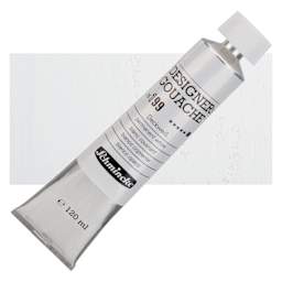 Schmincke Designers Gouache - Opaque White, 120 ml Tube and swatch