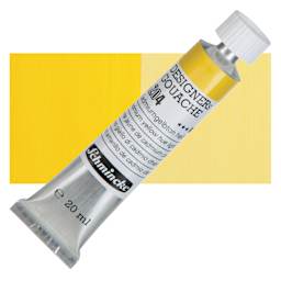 Schmincke Designers Gouache - Cadmium Yellow Hue Light, 20 ml Tube and swatch