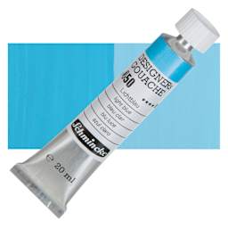 Schmincke Designers Gouache - Light Blue, 20 ml Tube and swatch