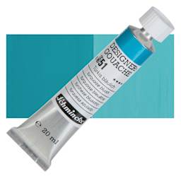 Schmincke Designers Gouache - Turquoise Bluish, 20 ml Tube and swatch