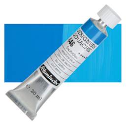 Schmincke Designers Gouache - Sapphire Blue, 20 ml Tube and swatch