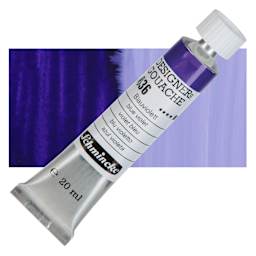 Schmincke Designers Gouache - Blue Violet, 20 ml Tube and swatch