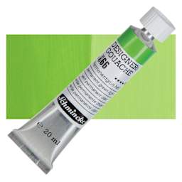 Schmincke Designers Gouache - Permanent Green Light, 20 ml Tube and swatch
