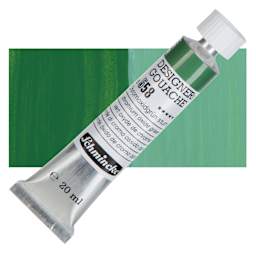 Schmincke Designers Gouache - Chromium Oxide Green, 20 ml Tube and swatch