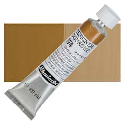 Schmincke Designers Gouache - Raw Umber, 20 ml Tube and swatch