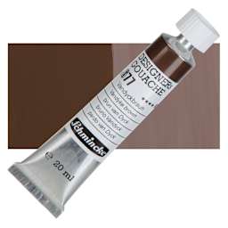 Schmincke Designers Gouache - Vandyke Brown, 20 ml Tube and swatch