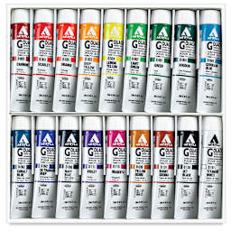 Holbein Acrylic Gouache - Artists Set, Set of 18 colors, 20 ml Tubes. In package.