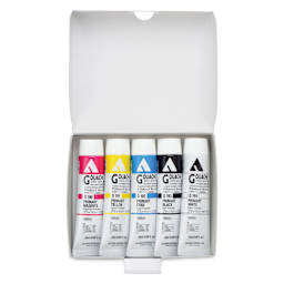 Holbein Acrylic Gouache - Set of 5, Primary Colors, 20 ml Tubes