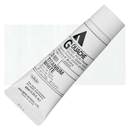 Holbein Acrylic Gouache - Titanium White, 40 ml tube and swatch