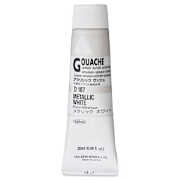Holbein Acrylic Gouache - Metallic White, 20 ml tube
