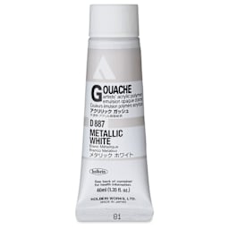 Holbein Acrylic Gouache - Metallic White, 40 ml tube