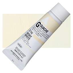 Holbein Acrylic Gouache - Ivory White, 40 ml tube and swatch