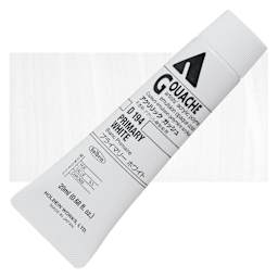 Holbein Acrylic Gouache - Primary White, 20 ml tube and swatch
