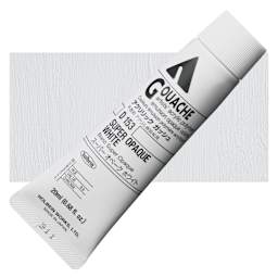Holbein Acryla Gouache - Super Opaque White, 20 ml tube and swatch