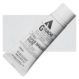 Holbein Acryla Gouache - Super Opaque White, 40 ml tube and swatch
