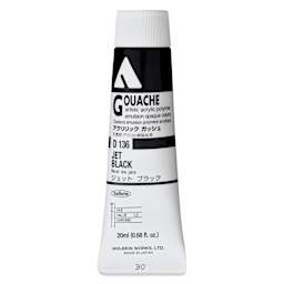 Holbein Acrylic Gouache - Jet Black, 20 ml tube