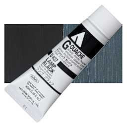 Holbein Acrylic Gouache - Lamp Black, 40 ml tube and swatch