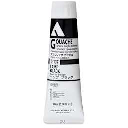 Holbein Acrylic Gouache - Lamp Black, 20 ml tube