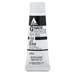 Holbein Acrylic Gouache - Jet Black, 40 ml tube