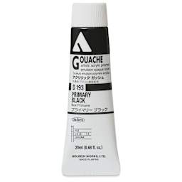 Holbein Acrylic Gouache - Primary Black, 20 ml tube