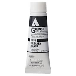 Holbein Acrylic Gouache – Primary Black, 40 ml tube
