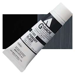 Holbein Acrylic Gouache - Primary Black, 40 ml tube and swatch