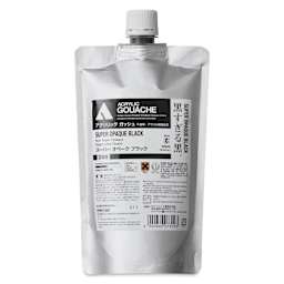Holbein Acrylic Gouache – Super Opaque Black, 300 ml pouch