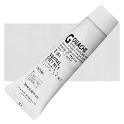 Holbein Acrylic Gouache - Neutral Gray 1, 20 ml tube and swatch