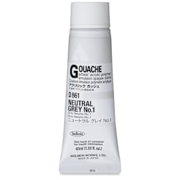 Holbein Acrylic Gouache - Neutral Gray 1, 40 ml tube