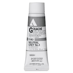 Holbein Acrylic Gouache - Neutral Gray 3, 40 ml tube
