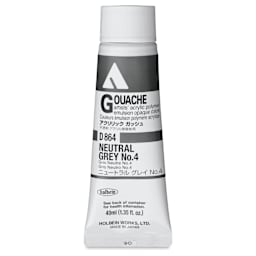 Holbein Acrylic Gouache - Neutral Gray 4, 40 ml tube